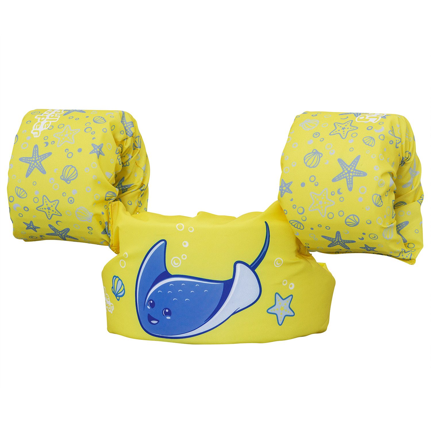 Bestway Schwimmweste Puddle Jumper Kleiner Rochen, Rückenseite mit verstellbarem Gurt und Clipverschlüssen
