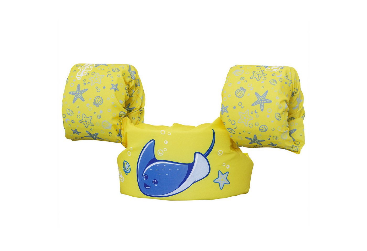 Bestway Schwimmweste Puddle Jumper Kleiner Rochen, Rückenseite mit verstellbarem Gurt und Clipverschlüssen