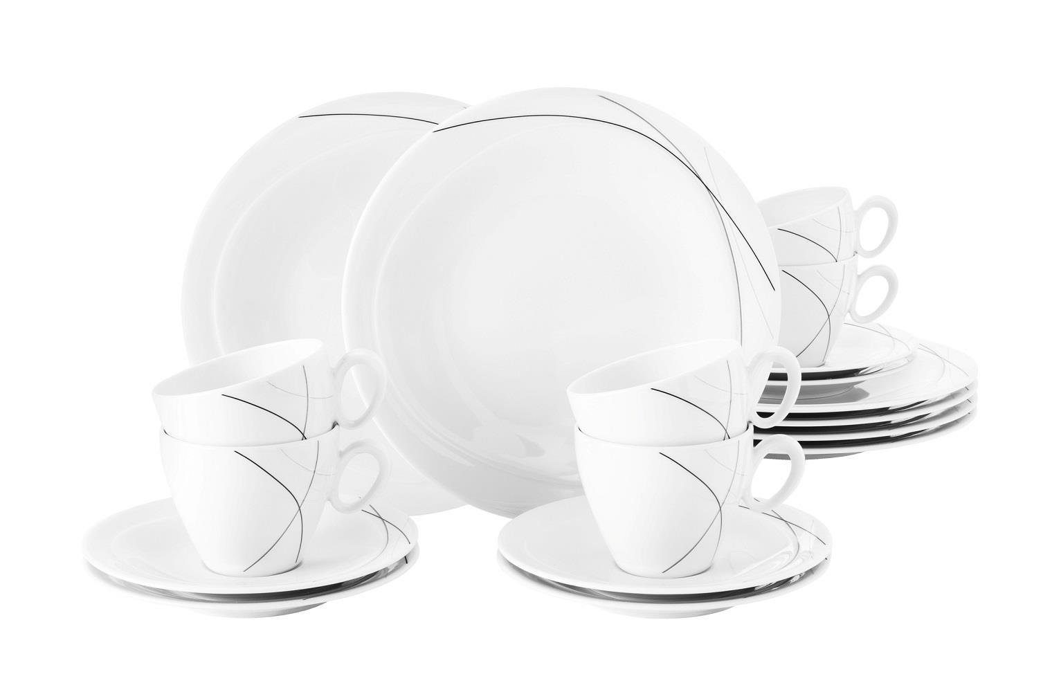 Seltmann Weiden Kaffeeservice Seltmann Weiden Trio Highline Kaffeeservice 18-teilig, 6 Personen, Porzellan