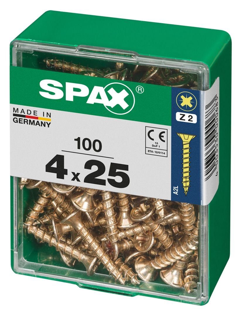 SPAX Holzbauschraube 25 4.0 Spax 100 Universalschrauben - mm 2 PZ x