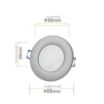 Sweet LED LED Einbaustrahler spots Bad IP44 badezimmer 3000K 6,5W 5 stück, LED fest integriert, 3000K - warmweiß, Deckenspots, Deckenstrahler,Einbauleuchten