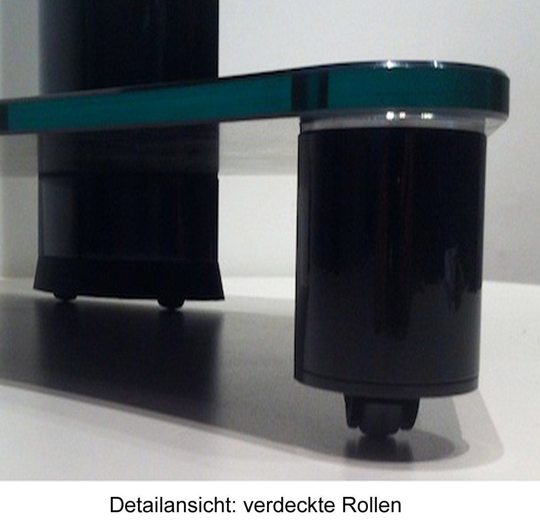 VCM TV-Ständer Tosal B. 60 x T. 44 x H. 100 cm, (1, Schwarzglas, schwenkbar, für Wohnzimmer oder Büro) – Bild 4 von 5