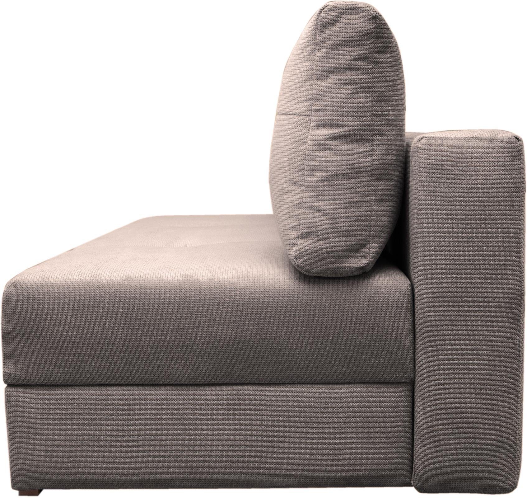 Schlaffunktion, 3-Sitzer Sofa Schlafsofa, mit Beautysofa Bettkasten, braun Dafne, Couch,