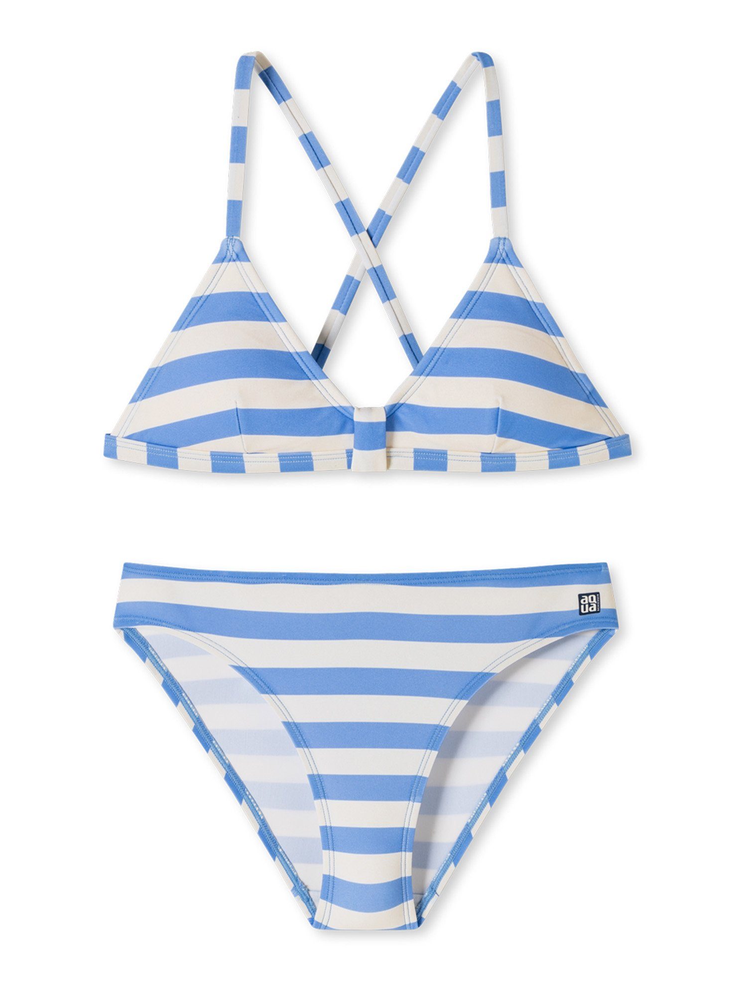 (2-St) Schiesser schwimm-hose hellblau Girls Set Aqua oberteil Teen - bikini Triangel-Bikini