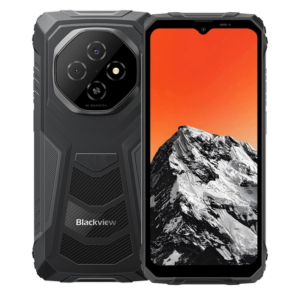 blackview Outdoor Smartphone FORT 1 – 6,56" HD+, Dual-Kamera, 10000 mAh Akku Handy (16.66 cm/6.56 Zoll, 256 GB Speicherplatz, 16 MP Kamera, Seitlicher Fingerabdruck, NFC, FM-Radio, OTG, RGB LED, AI-Kamera)