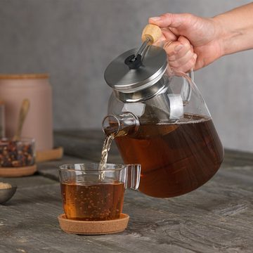 BEEM Teekanne »geeignet für Stövchen«, 1.5 l, hitzebeständige Glaskanne mit Teesieb, Teefilter 1,5l