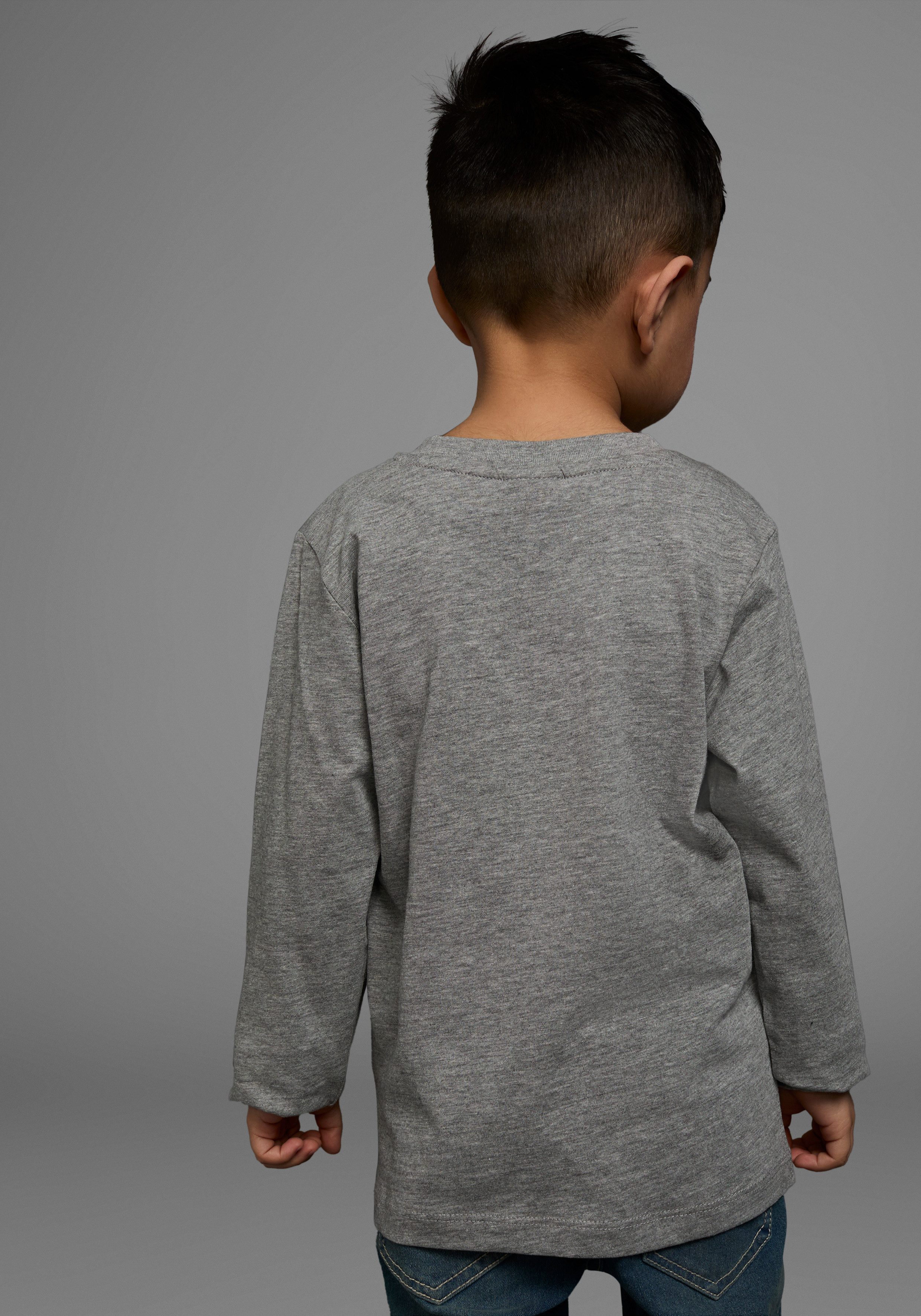 KIDSWORLD Langarmshirt WER BREMST, VERLIERT! Langarm, dehnbares Material, aus Baumwolle und Viskose