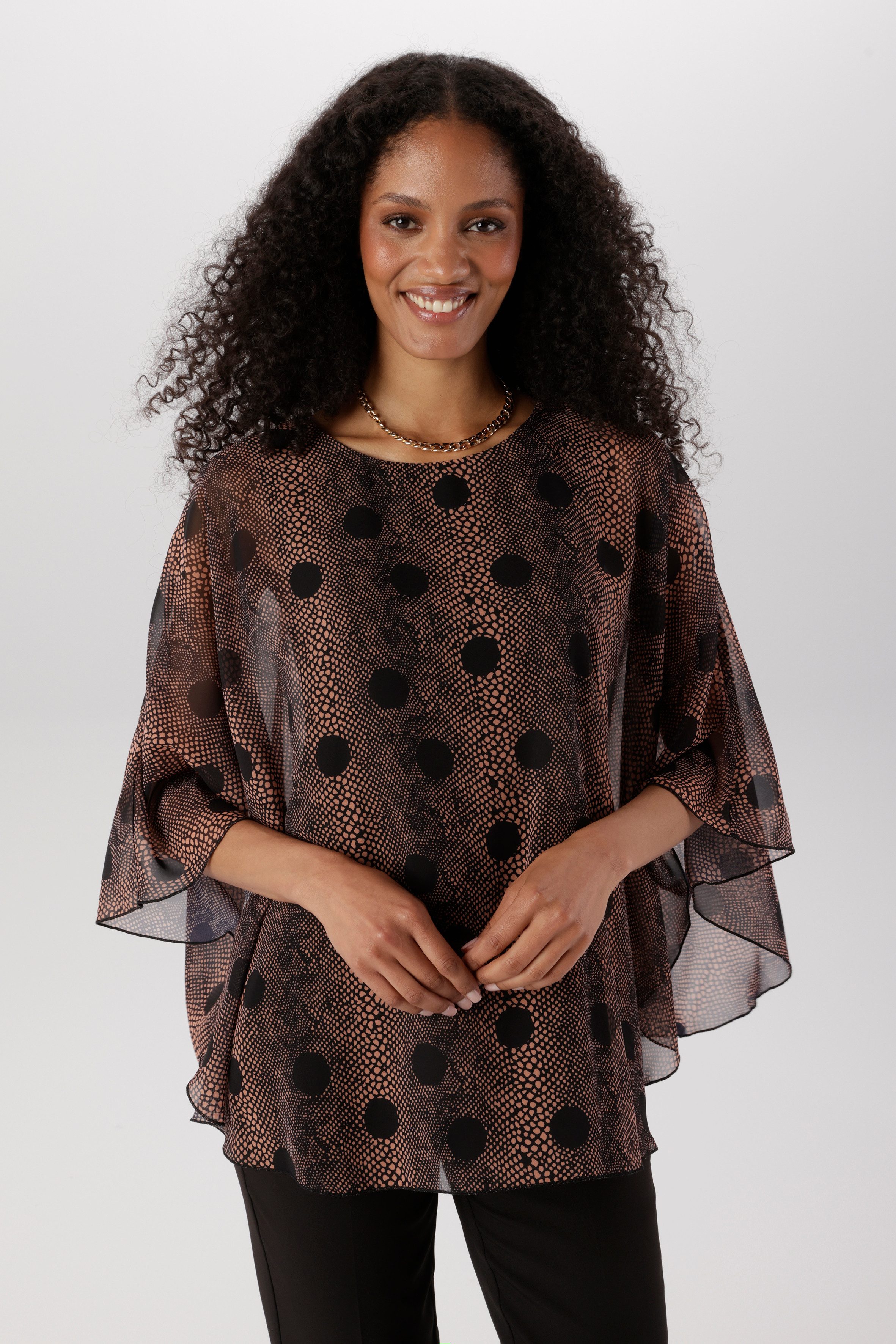 Aniston SELECTED Chiffonbluse im modischen Lagenlook und Animalprint - NEUE KOLLEKTION