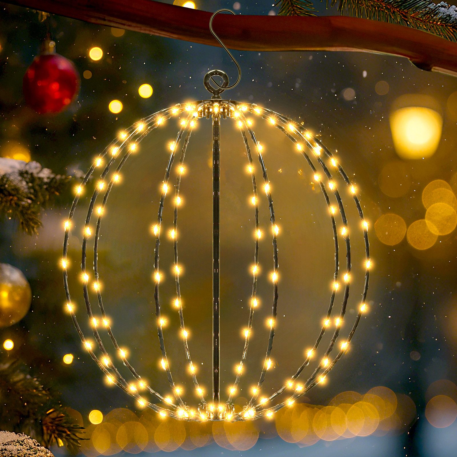 Salcar LED Kugelleuchte LED Weihnachtsdeko Lichterkette Außen 30cm 120 LED günstig online kaufen