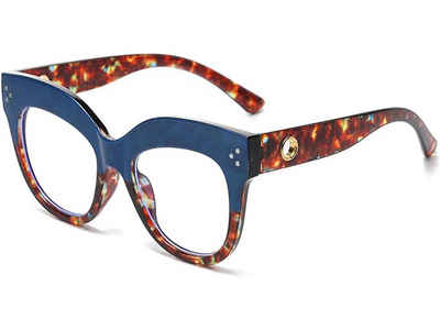 KIKI Brillengestell Retro-Brille, Katzenauge, oval, für Damen, Retro-Brille ohne Sehstärke