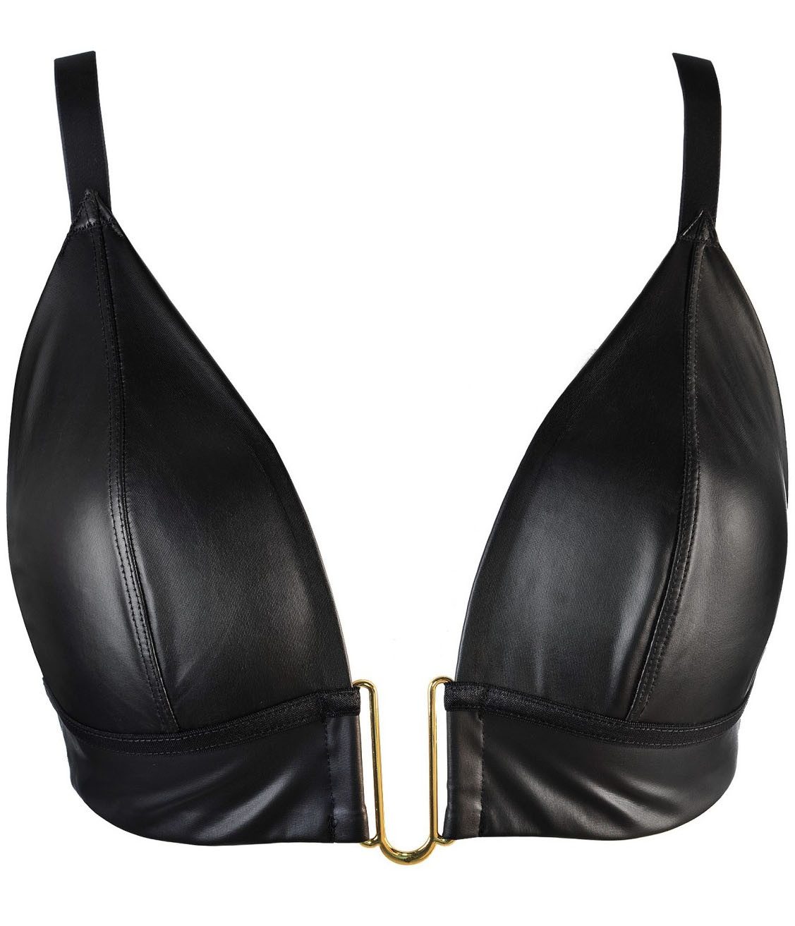 Axami Soft-BH Lederlook mit goldfarbenem Frontverschluss