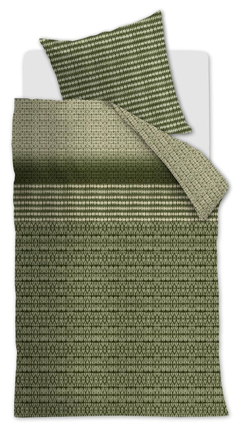 Beddinghouse Bettwäsche Yori_Green_DE_UV_155x220 1 Bettbezug, 1 Kissenbezug 155 x 220 cm + 1x, 2 teilig, Bettbezug Kopfkissenbezug Set kuschelig weich hochwertig