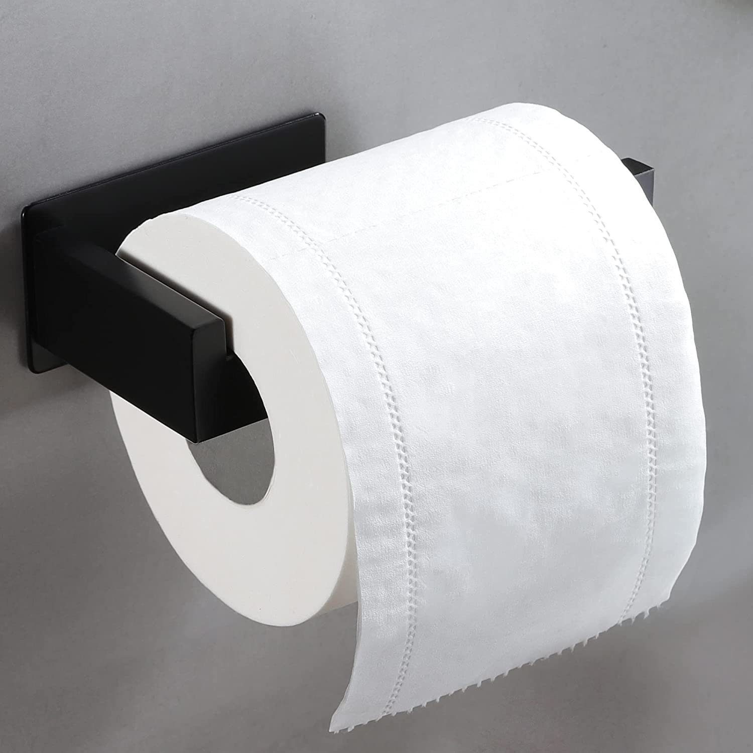 Haiaveng Toilettenpapierhalter Toilettenpapierhalter, kein Bohren erforderlich, Bohren schwarz, Kein