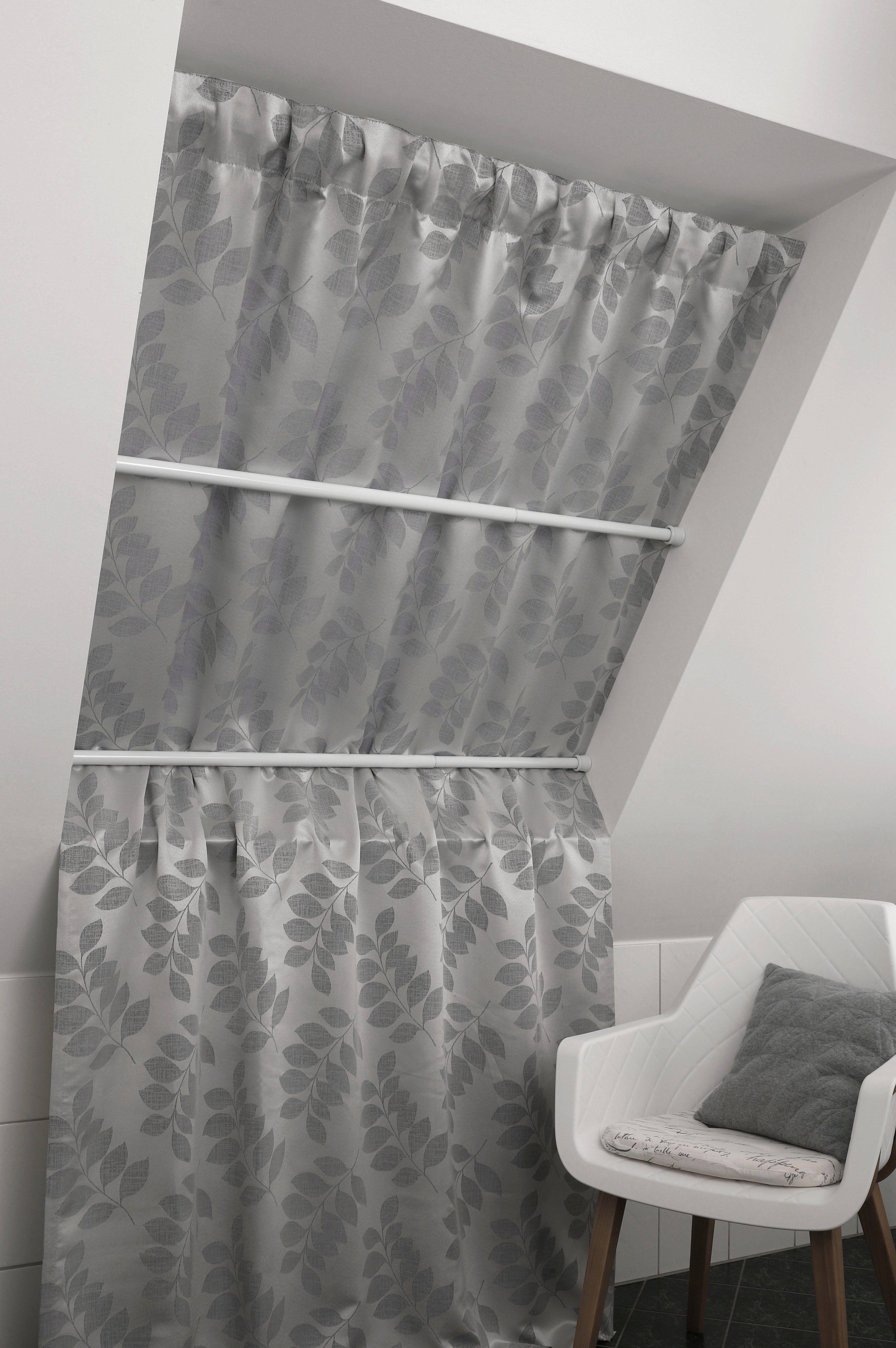 GARDINIA Scheibenstange Spannstange Ø 23/26 mm, ausdrehbar, ohne Bohren, geklemmt, Aluminium, vielseitig einsetzbar