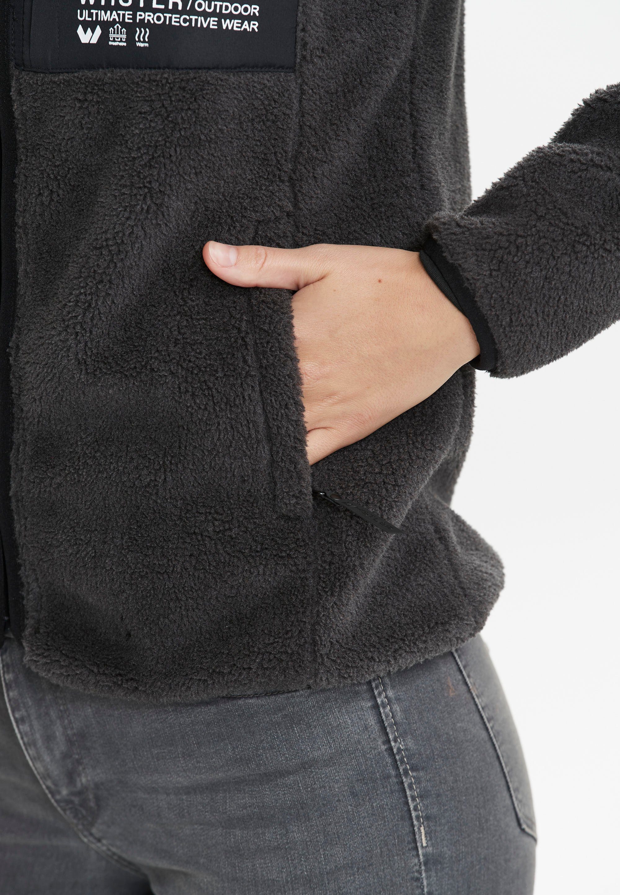 WHISTLER Kontrast-Brusttasche Fleecejacke Sprocket mit schwarz