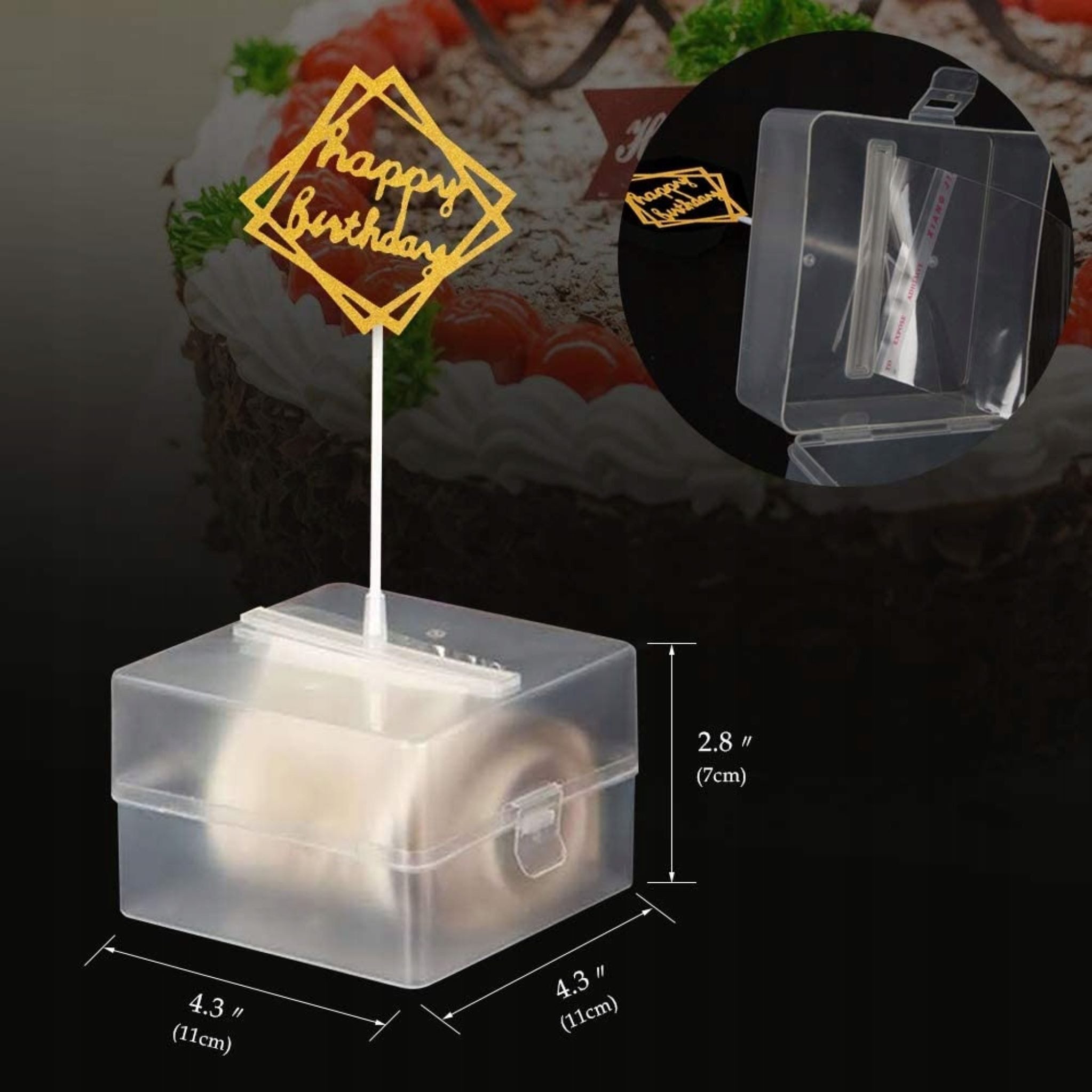 Festivalartikel, Topper Geldkuchenbox Geburtstagsgeschenk mit Happy Birthday Topper