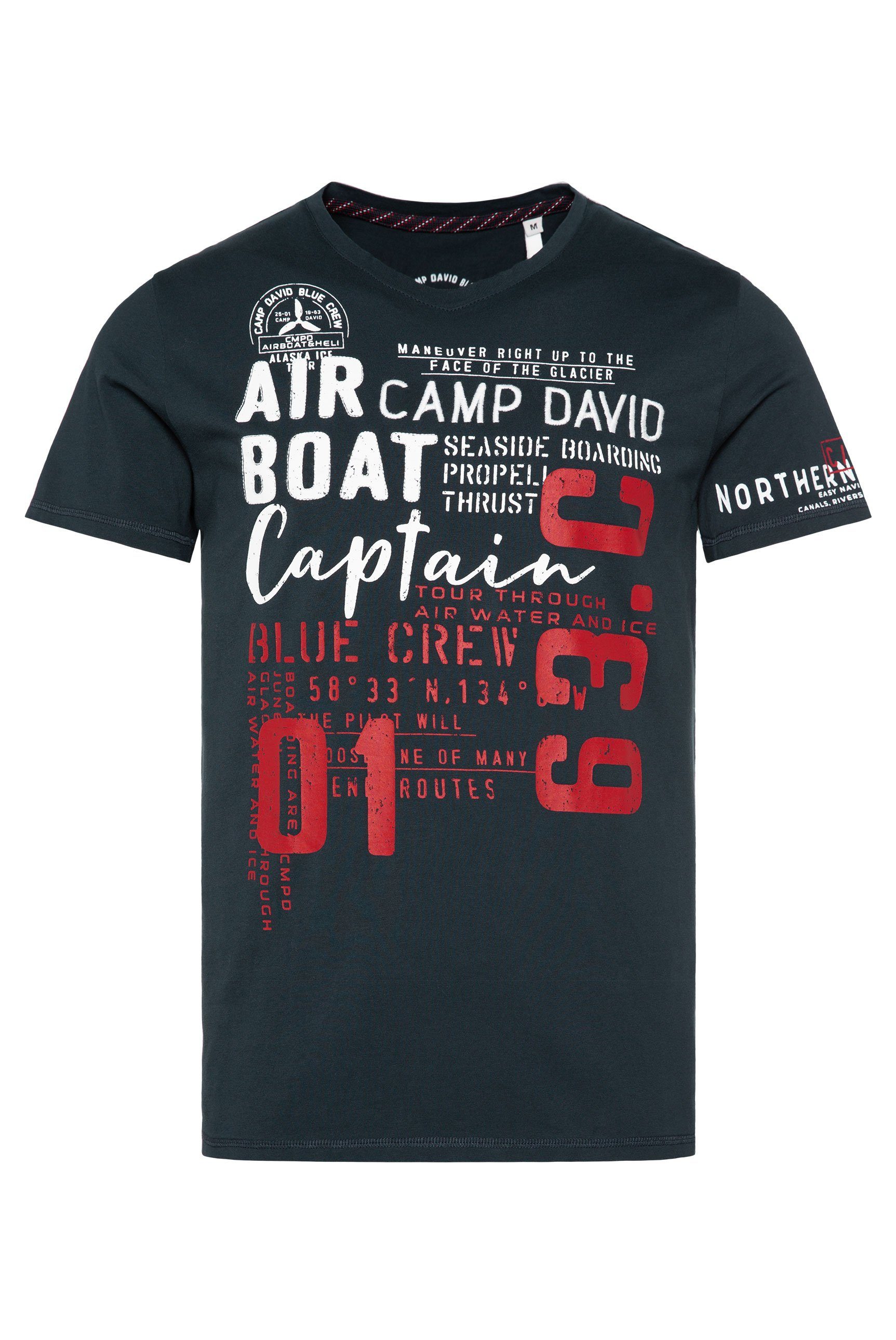 Logo-Artworks CAMP navy DAVID T-Shirt mit frozen