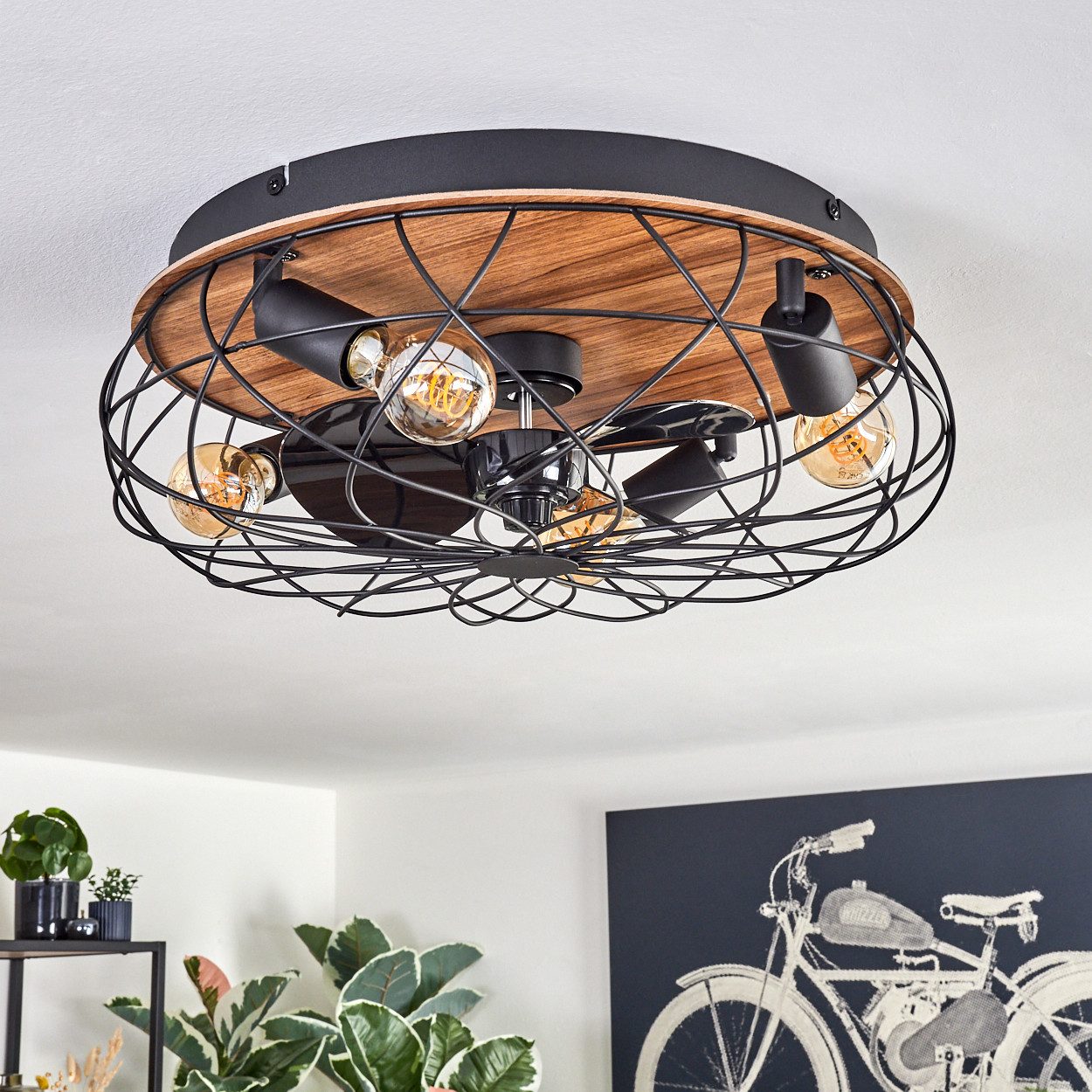 hofstein Deckenventilator Ventilator aus Metall/MDF in günstig online kaufen