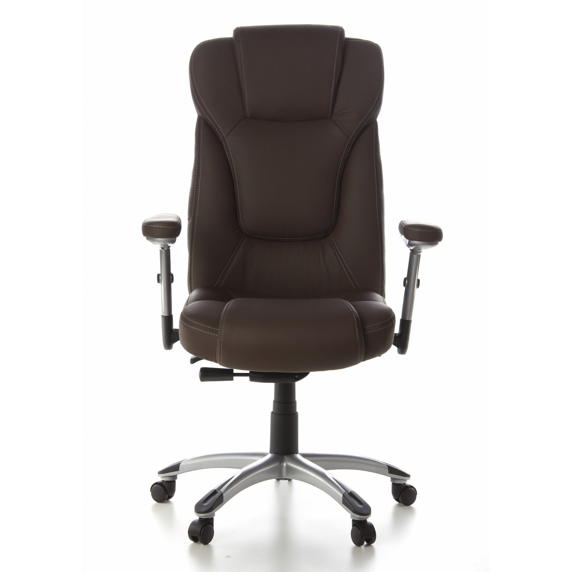 [Neu, toller Preis!] hjh OFFICE Chefsessel Kunstleder, Bürostuhl ergonomisch Braun Profi EMBASSY Drehstuhl 200 Chefsessel