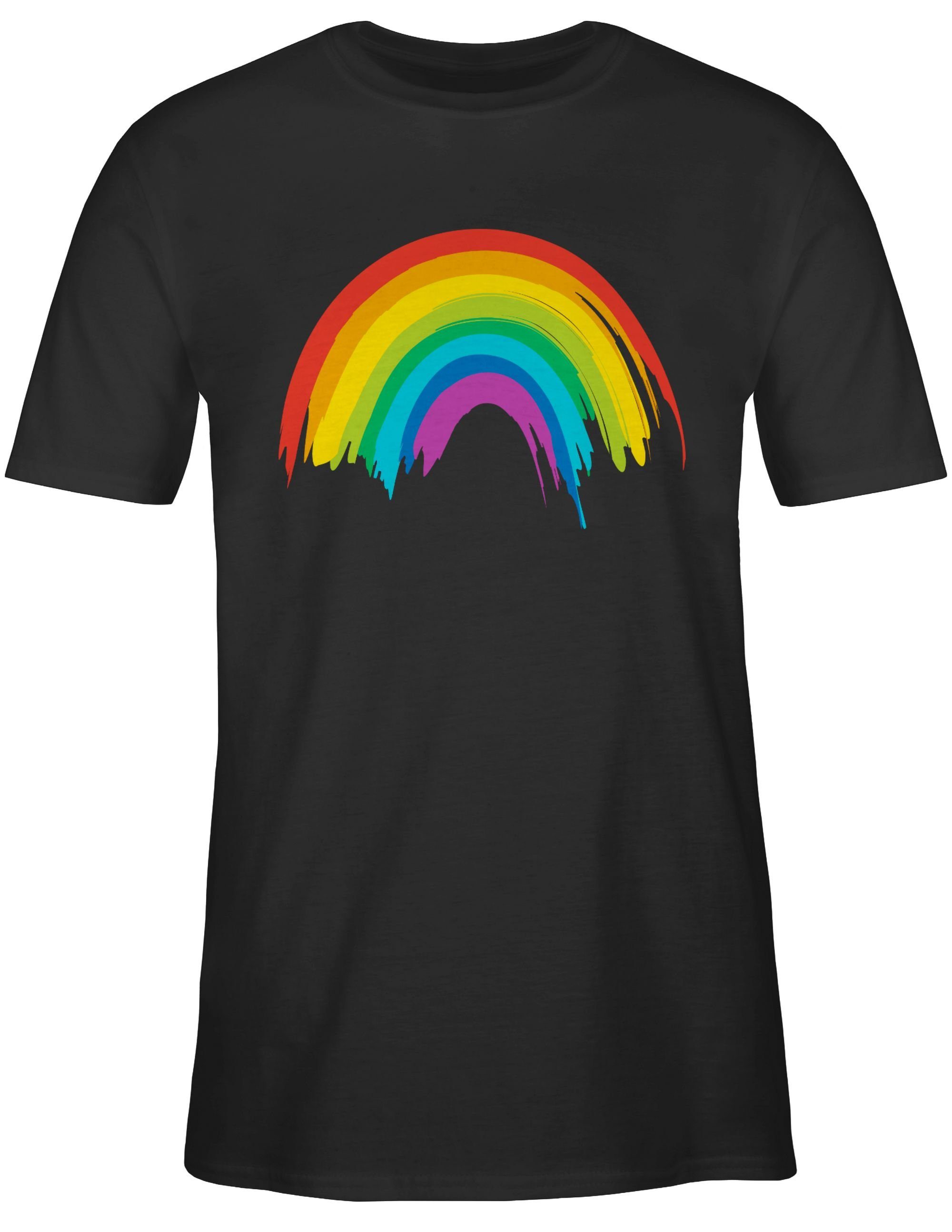 Kleidung Schwarz T-Shirt LGBTQ LGBT 1 & Shirtracer Regenbogen LGBT