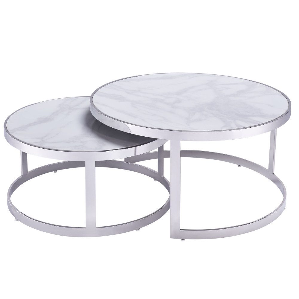 Beistelltisch Set Couchtisch Set echtes Marmor