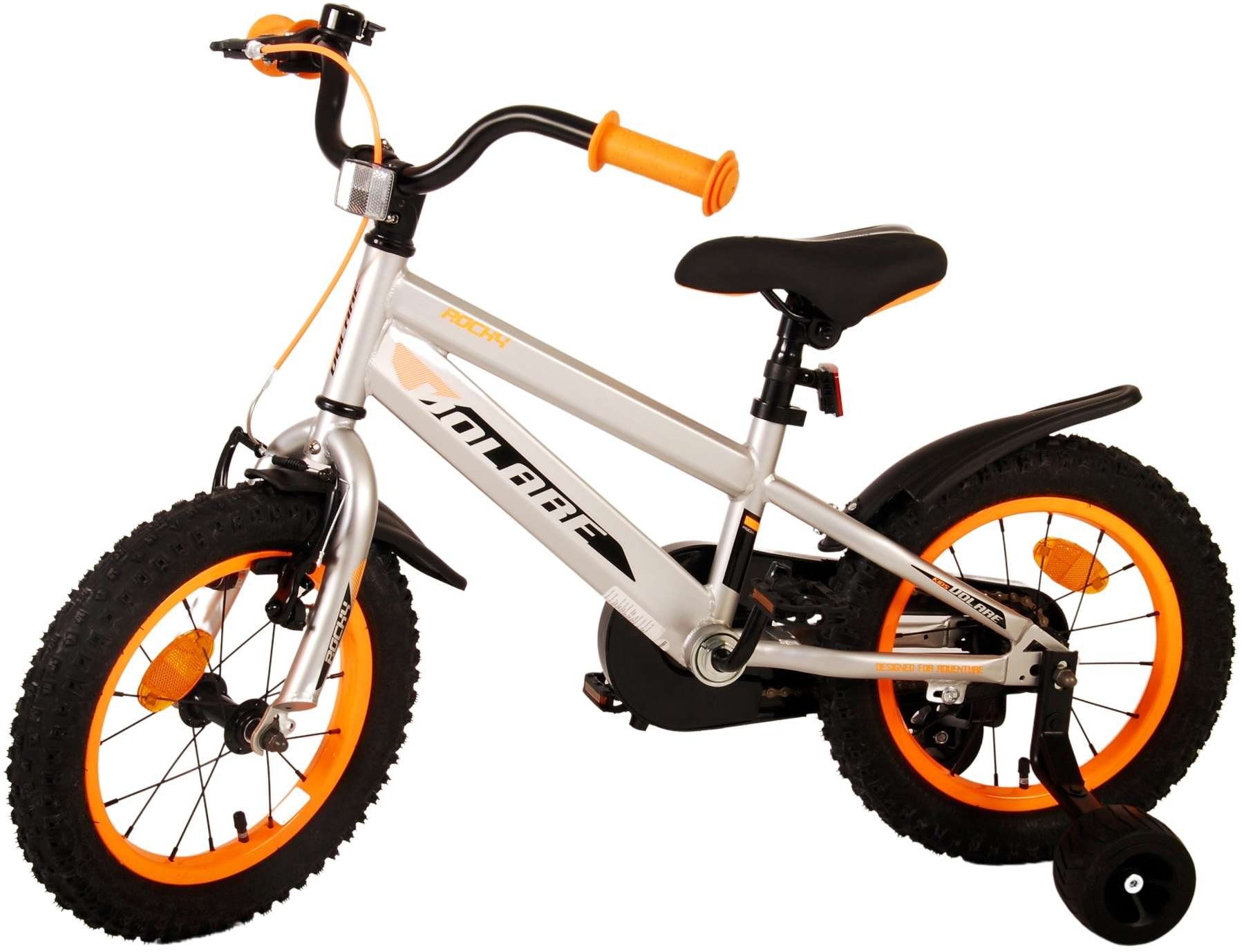 Zoll Kinderfahrrad Sicherheitsgriffe), Gang, Schaltung Jungs Kinder (Jungsfahrrad Grau Kinderrad ohne Zoll Rücktritt 14 TPFSports Fahrrad Handbremse, - - Rocky - Volare und - mit 1 Jungen Fahrrad - Stützräder 14