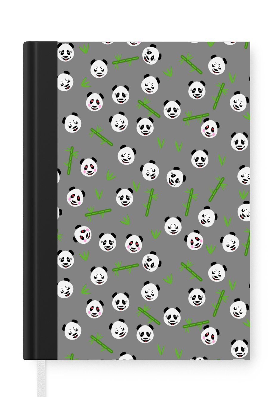 MuchoWow Notizbuch Panda - Bambus - Entwurf, Journal, Merkzettel, Tagebuch, Notizheft, A5, 98 Seiten, Haushaltsbuch