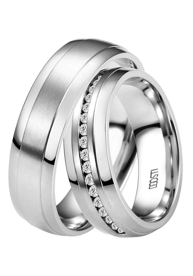 Partnerring Made Trauring ohne Zirkonia Germany, Trauring Edelstahl Schmuck Ehering LIEBE, Geschenk in mit DOOSTI o.