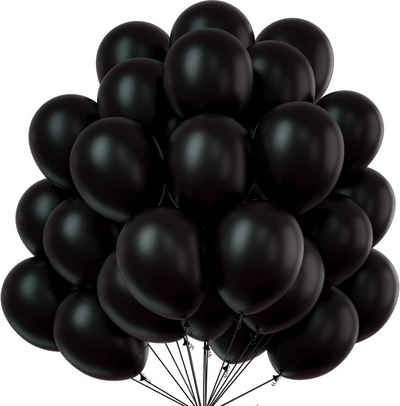 Dekotalent® Luftballon 50x Luftballons Ballons Luftballon Luft, Helium schwarz Hochzeit Deko