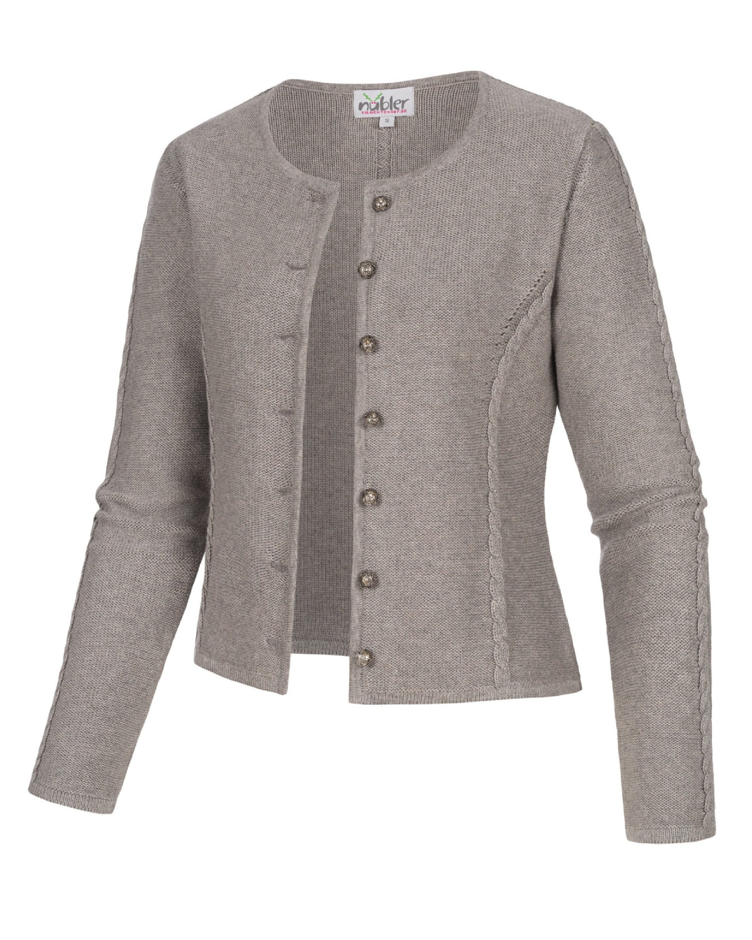 Nübler Trachtenstrickjacke Strickjacke Amira in Silber von Nübler, Trachtenmode