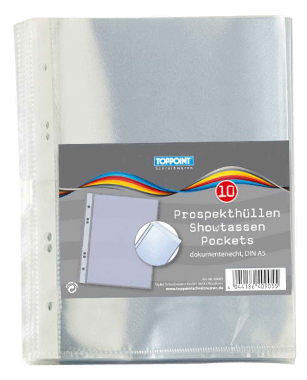 Prospekthülle 50 (5x10Stk) Stylex Prospekthüllen A5 Klarsichthüllen