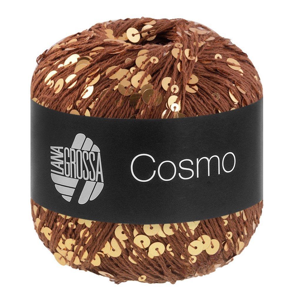 LANA GROSSA COSMO Häkelwolle, 260 m (Beilaufgarn aus Baumwolle mit großen und kleinen Pailletten), 100 g