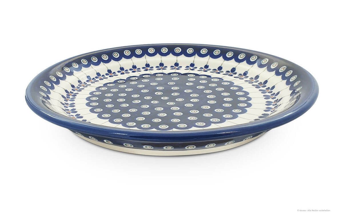 Bunzlauer Keramik Speiseteller Flacher Teller Ø24,8cm Essteller Servierteller Keramikteller Dekor166a