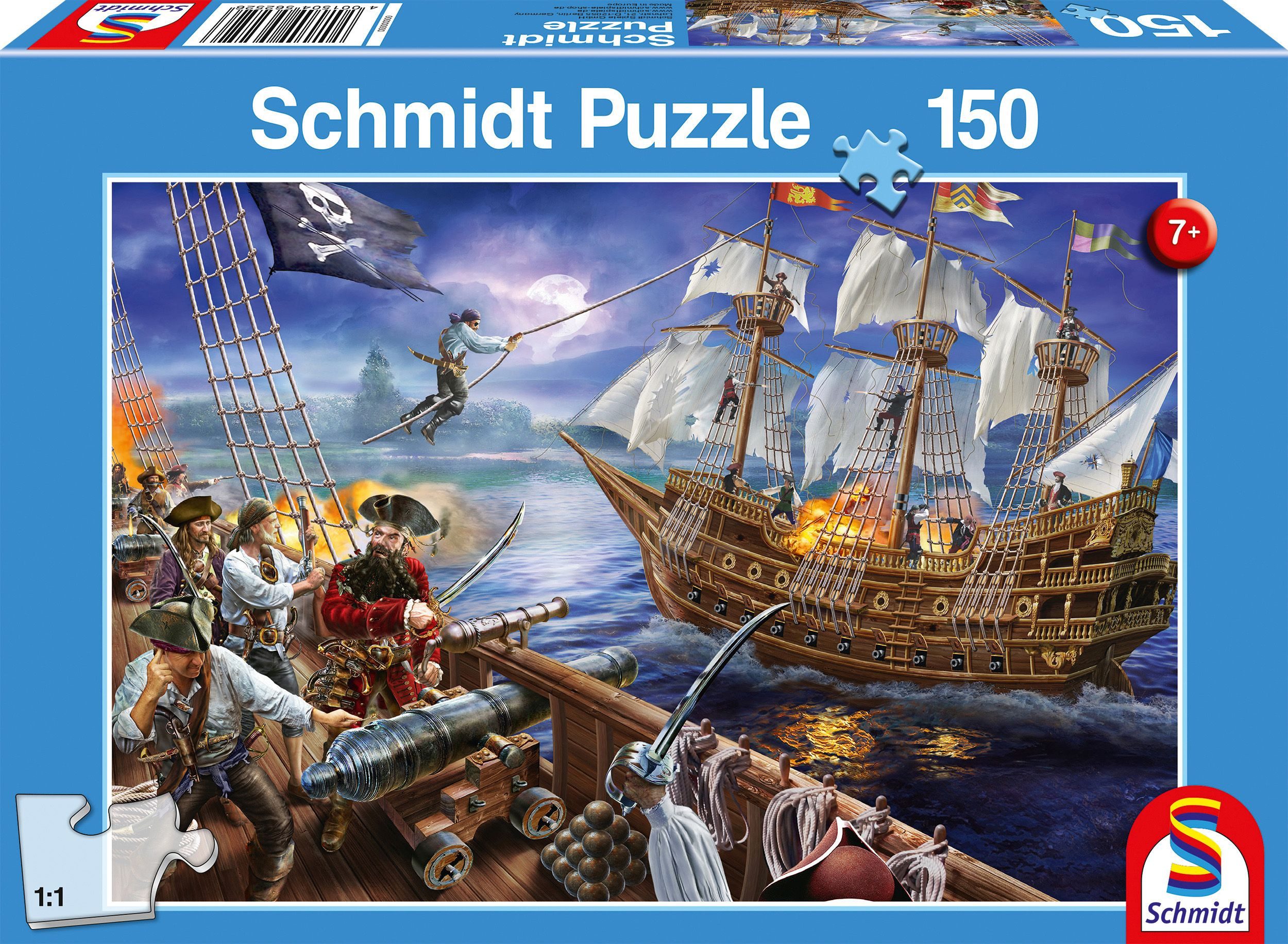 Schmidt Spiele Puzzle Abenteuer mit den Piraten, 150 Teile Puzzle, Puzzleteile