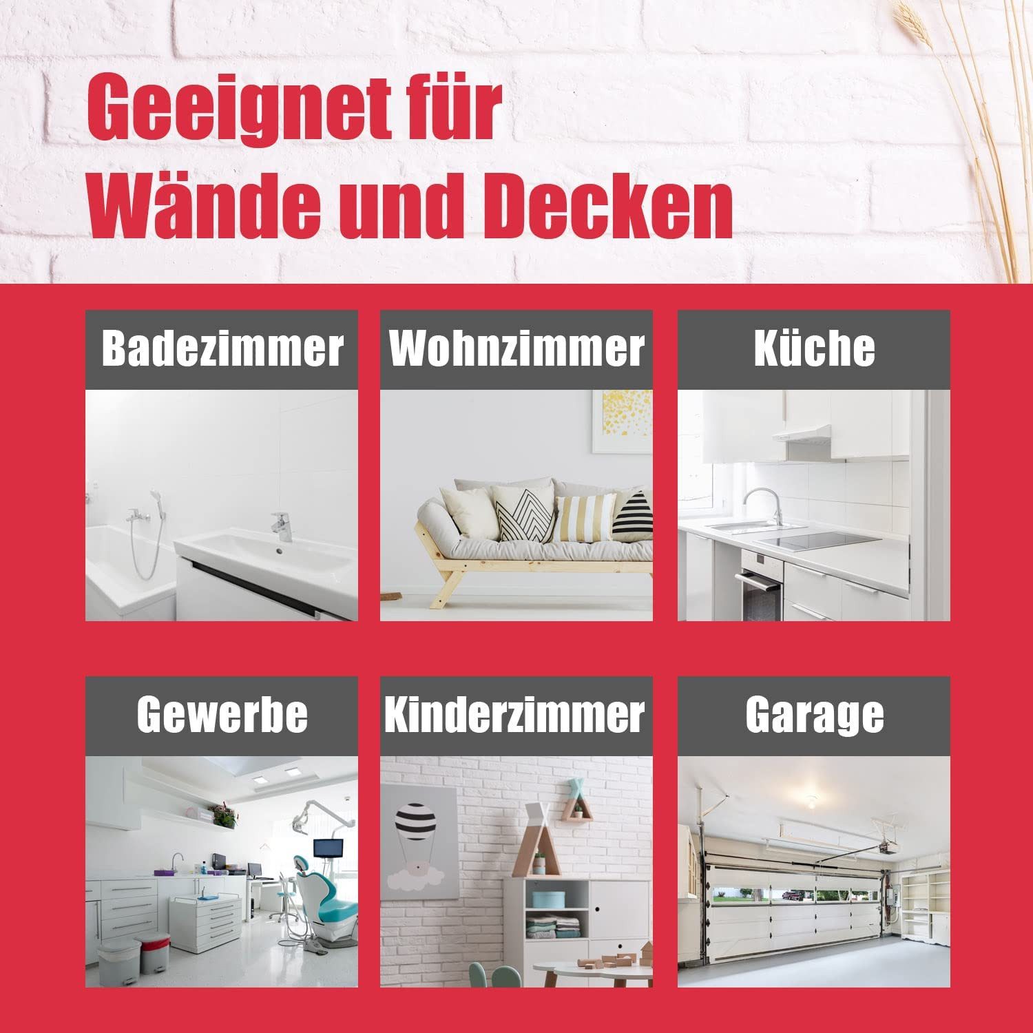 DICHTON Wand- und Deckenfarbe D.49W Anti Schimmel Farbe in matt weiß oder tönbar, weiß matt, Feuchtraumfarbe, Antischimmelfarbe – Bild 3 von 5