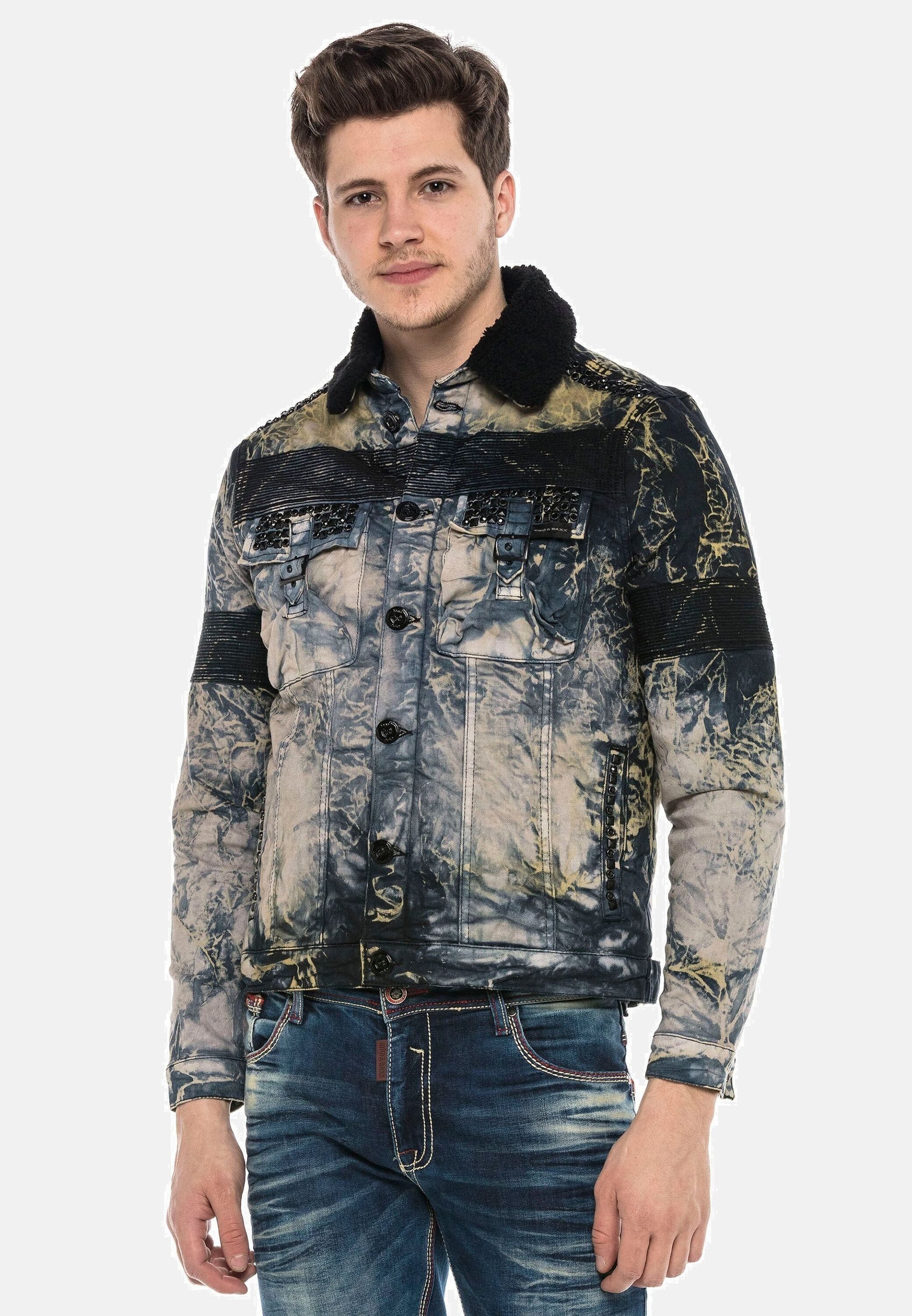 Cipo & Baxx Jeansjacke Jacke mit Hemdkragen, CJ245