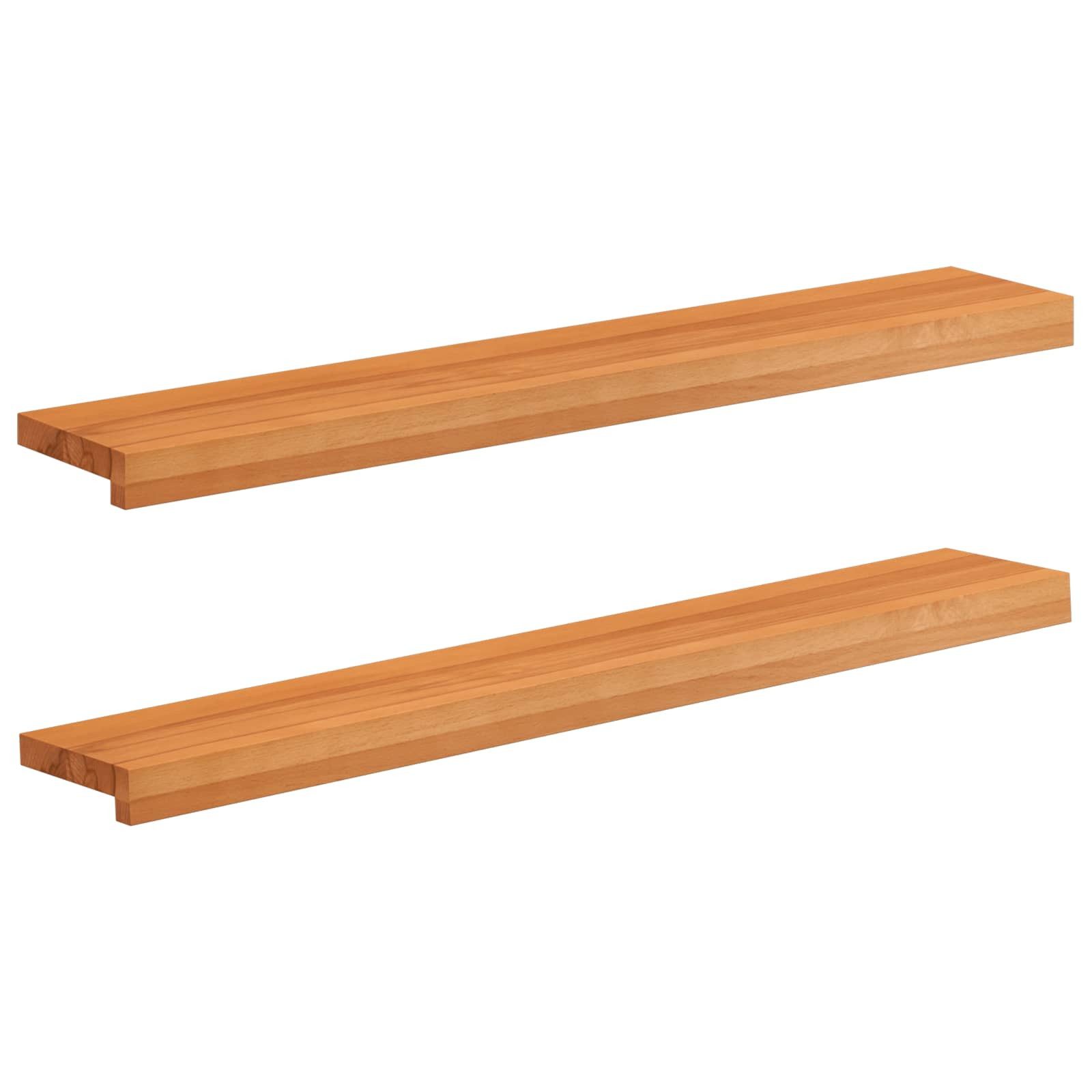 vidaXL Fensterbank 100 x 15 x 2 cm Fensterbänke 2 stk Hellbraun 100x15x2 cm Massivholz Bu