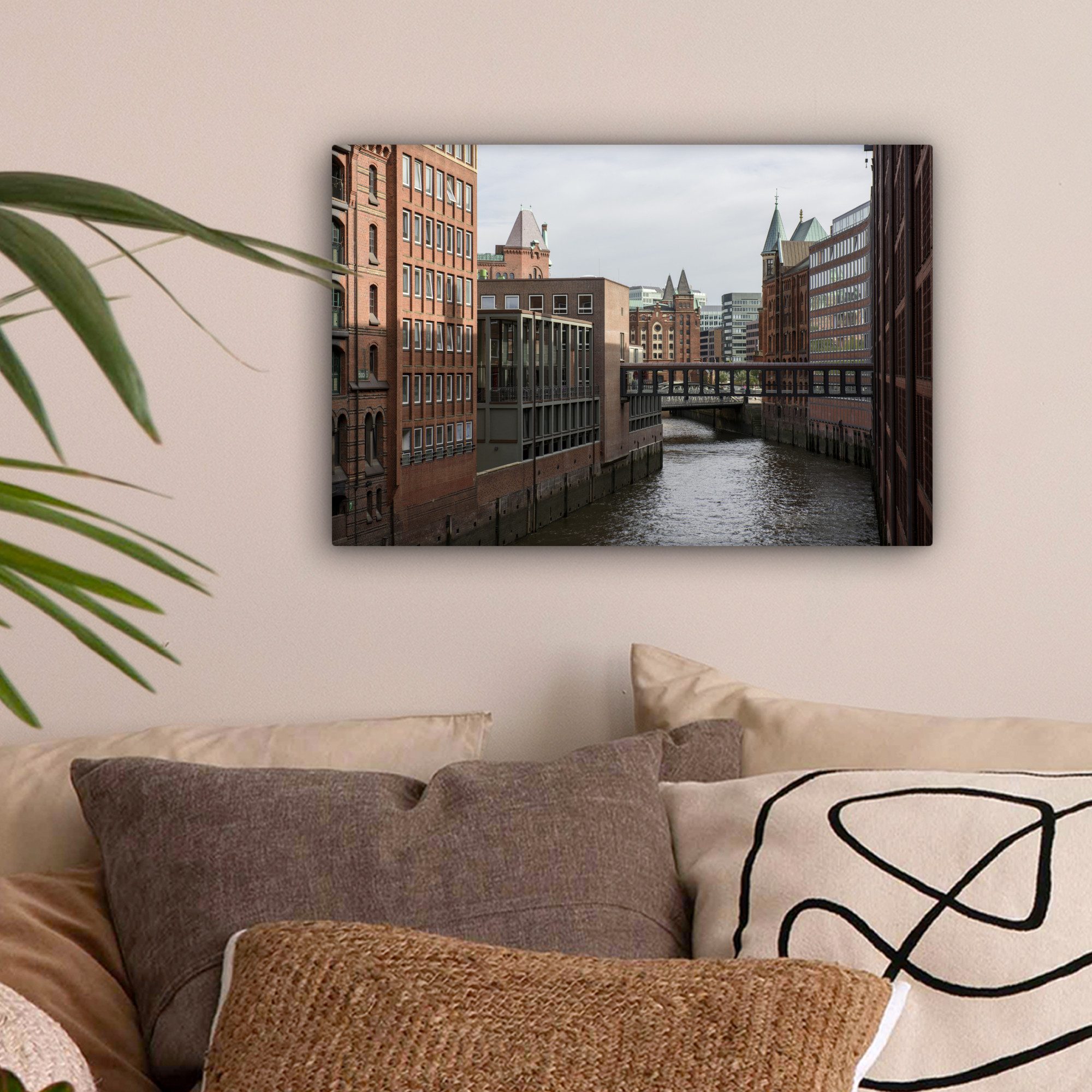 OneMillionCanvasses® Leinwandbild Fluss - Hamburg - günstig online kaufen