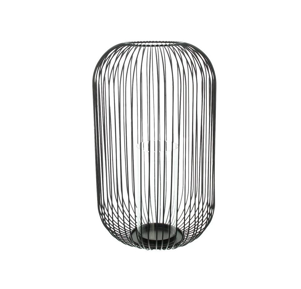 Home-trends24.de Windlicht Windlicht Kerzenhalter Groß Dekoration Metall schwarz Kerzenständer