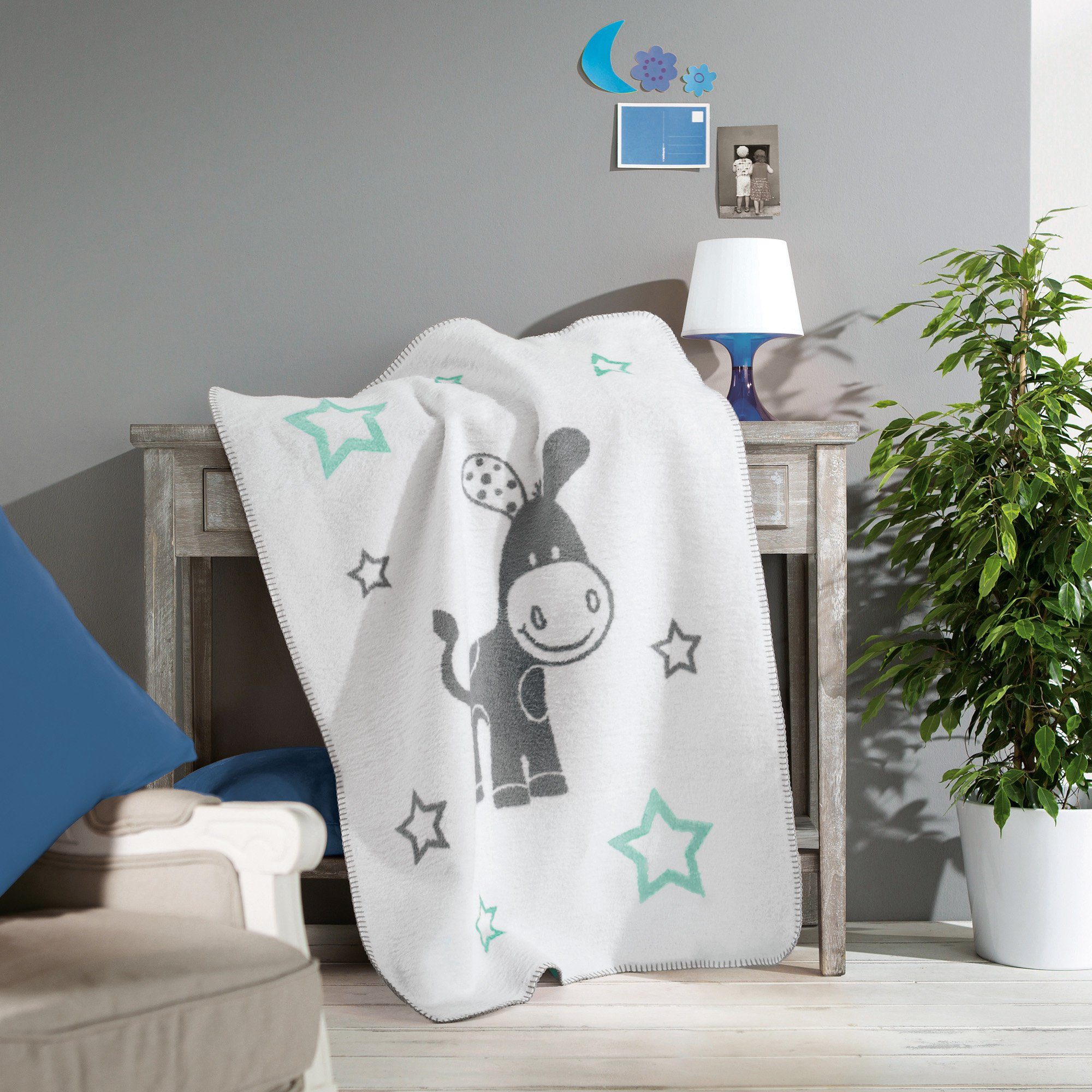 Kinderdecke Babydecke, Erwin Müller, Baumwolle Motiv/Sterne