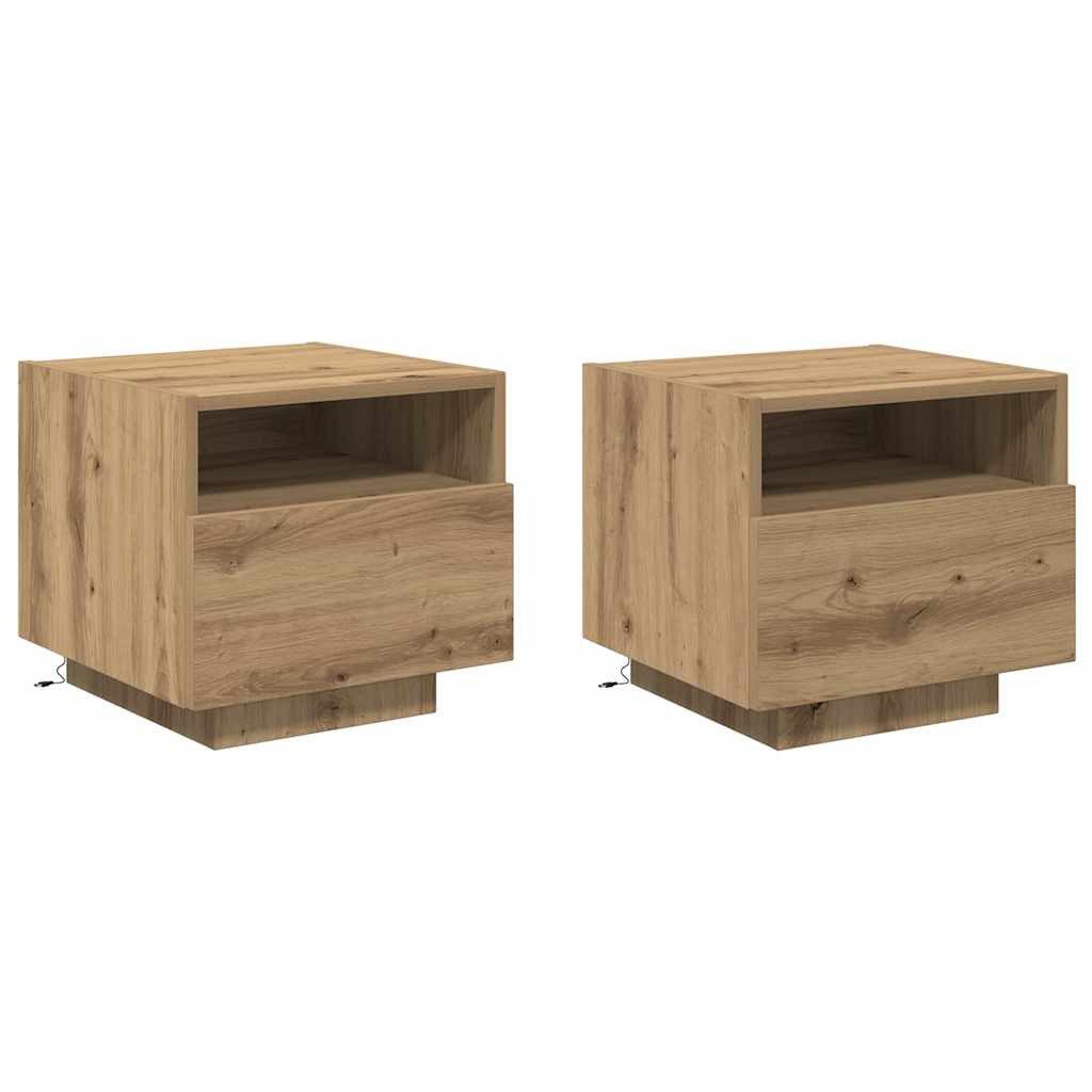 vidaXL Nachttisch Nachttisch 2 stk. Artisan-Eiche 40 x 39 x 37 cm Holzwerkstoff (2-St)