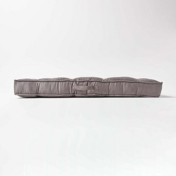 Homescapes Sitzkissen Sofa-Auflage 100 x 48 cm mit Veloursbezug – dickes Sitzkissen grau