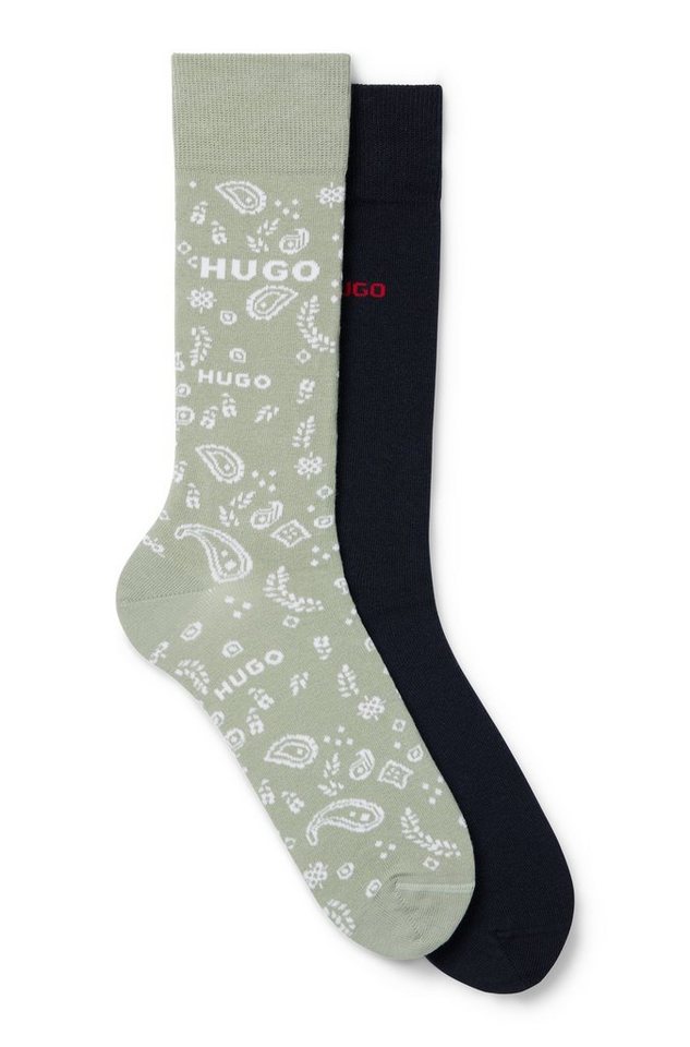 HUGO Freizeitsocken 2P RS PAISLEY CC (Packung, 2-Paar) mit geripptem  Bündchen