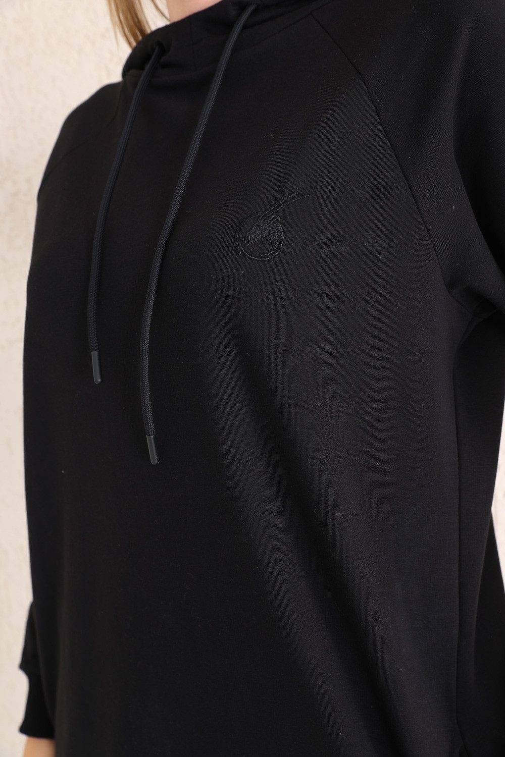 Bongual Sweatkleid Fleece Longpullover mit Kapuze