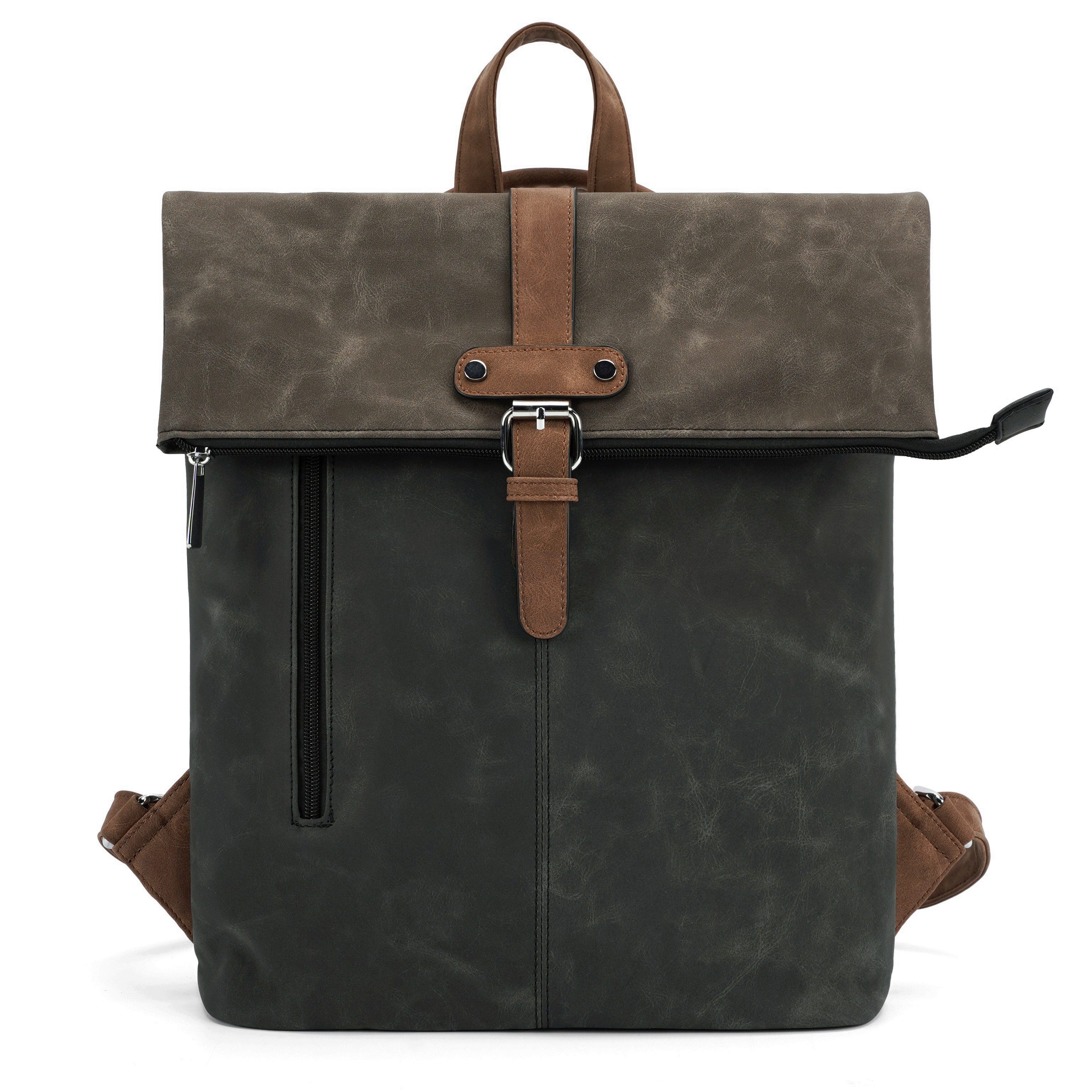 MIRROSI Rucksack Unisex auch als Crossbody Bag 2 in 1, Elegant (35x(41+10)x12cm), aus hochwertigem Kunstleder, Tagesrucksack, Daypack