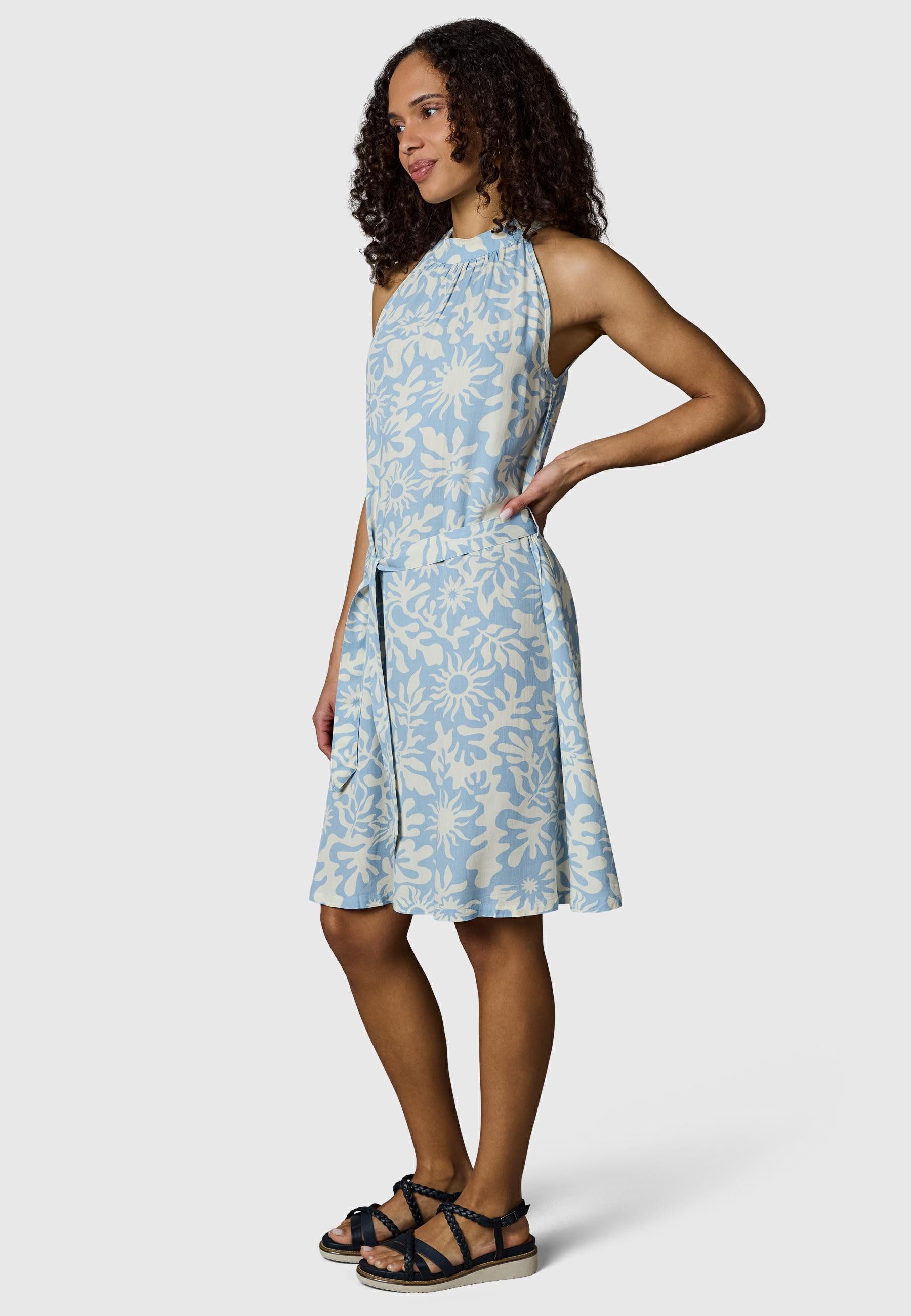 Ragwear A-Linien-Kleid Angylee Print YOUMODO Leichtes Sommerkleid mit Bindegürtel