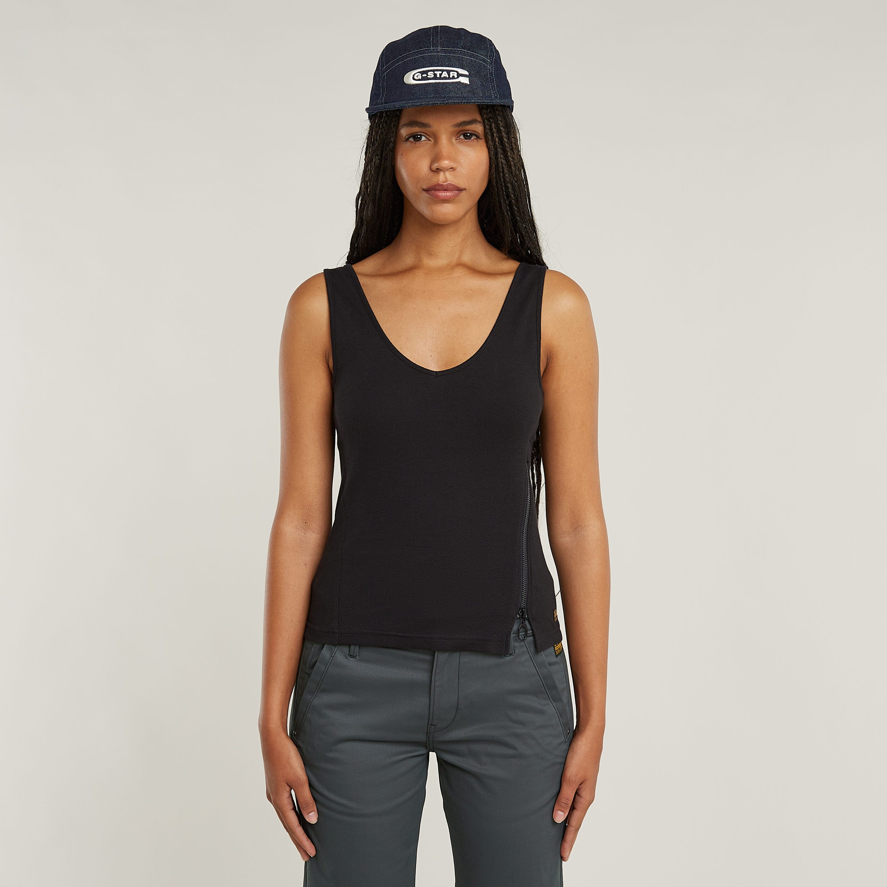 G-STAR Trägertop Asymmetrical Zip mit Reißverschluss