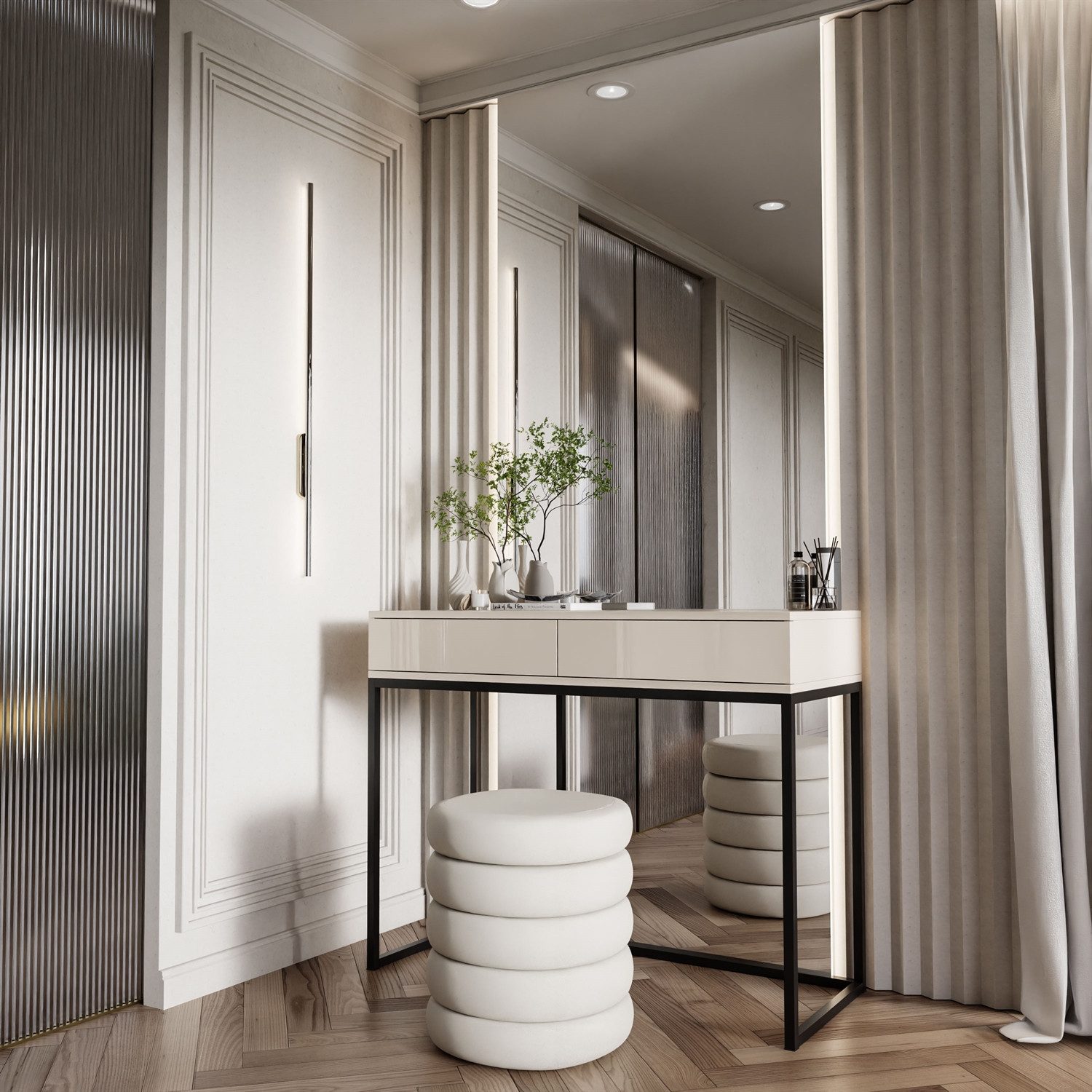 Lookway Konsolentisch BLANCO GLAMOUR Konsole in Kaschmir auf Gestell (1x Ko günstig online kaufen