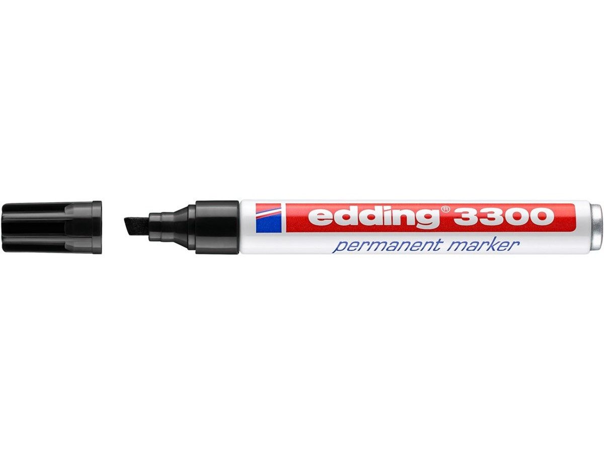 edding Permanentmarker Permanentmarker edding 3300 Keilspitze nachfüllbar Schwarz, nachfüllbar