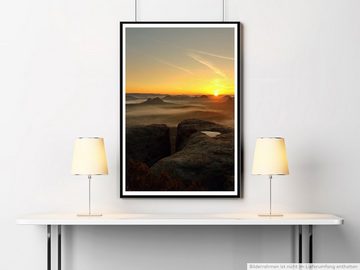 Sinus Art Poster 90x60cm Poster Sonnenaufgang in einer Sandsteinlandschaft